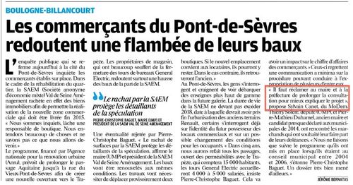 Le Parisien oct 12 Boulogne Billancourt pont de sèvres commerces